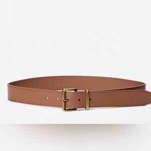Aritzia Emblem Wide Leather Belt Size XS Haute Tan - Like New